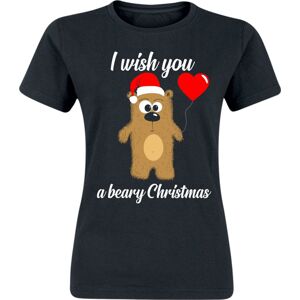 Tierisch I Wish You A Beary Christmas Dámské tričko černá