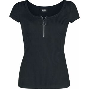 Black Premium by EMP Černé tričko se zipem na výstřihu Dámské tričko černá