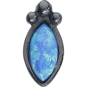 Wildcat Piercing Push-fit Labret Black Blue Bindi Opal piercing černá
