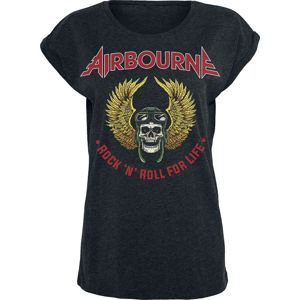 Airbourne Winged Skull dívcí tricko s nádechem černé