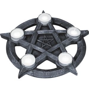 Nemesis Now Pentagram Tealights svícen na cajové svícky černá