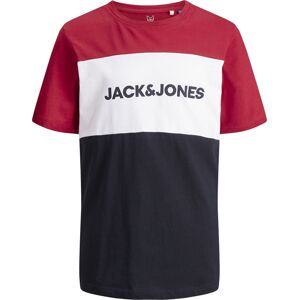 Jack & Jones Logo Block detské tricko cervená/námornická modr
