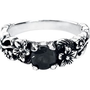 Black Flower Prsten černá