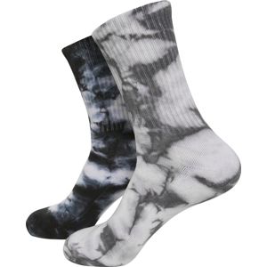 Urban Classics Balení 2 párů batikovaných ponožek Ponožky cerná/šedá