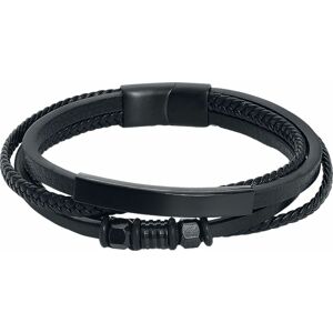 Black Premium by EMP Black Ropes Kožený náramek černá