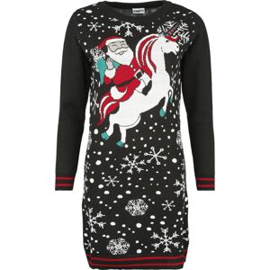 Ugly Christmas Sweater Santa Riding Unicorn Šaty vícebarevný