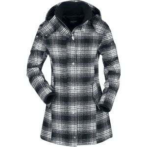 Black Premium by EMP Černo/bílý, krátký, kostkovaný kabát Dámský kabát cerná/šedá