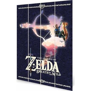 The Legend Of Zelda Breath Of The Wild - Silhouette Drevená nástenná dekorace vícebarevný