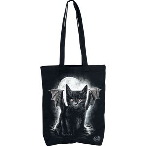 Spiral Bat Cat Plátená taška černá