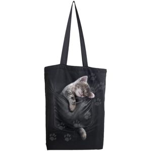 Spiral Pocket Kitten Plátená taška černá