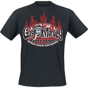 Gas Monkey Garage Blood Sweat And Red Flames Tričko černá