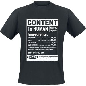 Sprüche Content 1x Human Tričko černá