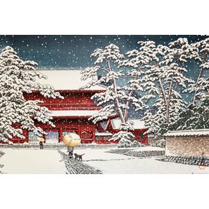 Kawase Zojo Temple in the Snow plakát vícebarevný
