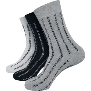 Urban Classics Balení 3 párů ponožek Fuck You Ponožky černá / bílá / šedá