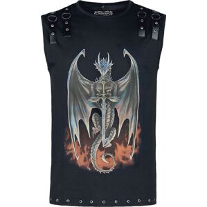 Gothicana by EMP Gothicana X Anne Stokes - Black Tank-Top With Large Dragon Frontprint Tank top černá