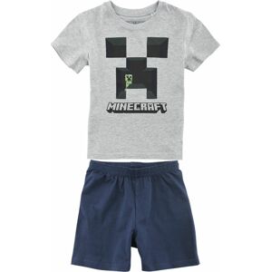 Minecraft Creeper Dětská pyžama šedá melírovaná/modrá