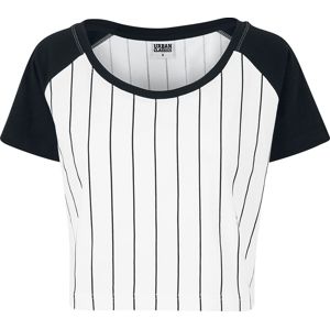 Urban Classics Dámské cropped tričko Baseball dívcí tricko bílá/cerná