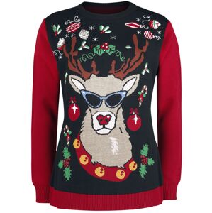 Ugly Christmas Sweater Reindeer With Sunglasses Pletený svetr vícebarevný