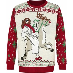 Ugly Christmas Sweater Jesus Riding Reindeer Mikina vícebarevný