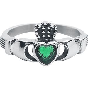 etNox Heart with Crown prsten cerná/stríbrná