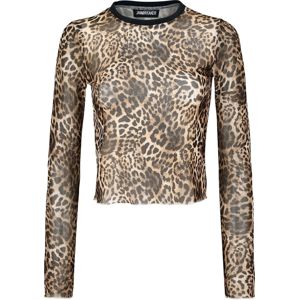 Jawbreaker Levhartí síťovinový top Native New Yorker dívcí triko s dlouhými rukávy leopardí