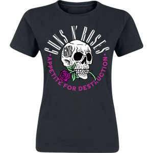 Guns N' Roses Appetite For Destruction Rose Skull Dámské tričko černá