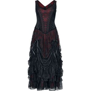 Sinister Gothic Dlouhé šaty Šaty cerná/cervená