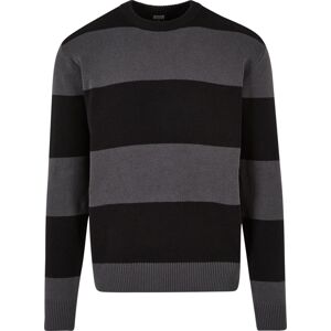 Urban Classics Heavy Oversized Striped Sweatshirt Pletený svetr cerná/šedá