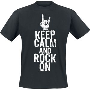 Sprüche Keep Calm And Rock On Tričko černá