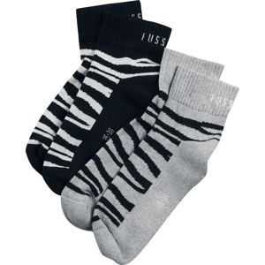 Fussvolk Balení 2 párů ponožek Quarter Socks Tiger Ponožky smíšená šedo-černá