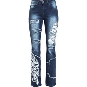 Rock Rebel by EMP Grace - Jeans mit Prints und Used-Look-Details Dámské džíny cerná/šedá