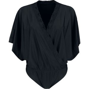 Black Premium by EMP Schwarzer Body in Wickeloptik und mit Kimono-Ärmeln Dámské spodní prádlo černá