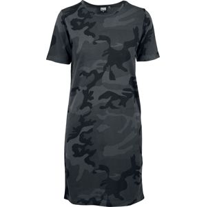 Urban Classics Dámské tričkové šaty s kamufláž vzorem Šaty tmavě maskáčová
