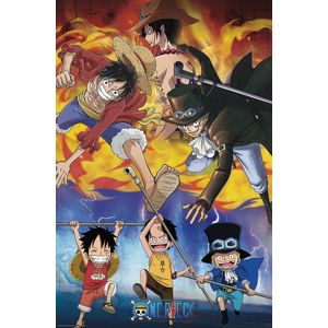 One Piece Ace Sabo Luffy plakát vícebarevný