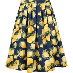 Banned Retro Skládaná sukně Lemon sukne modrá/žlutá
