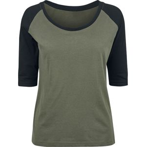 RED by EMP Dámské tričko s 3/4 raglanovými rukávy Dámské tričko s dlouhými rukávy olivová/cerná