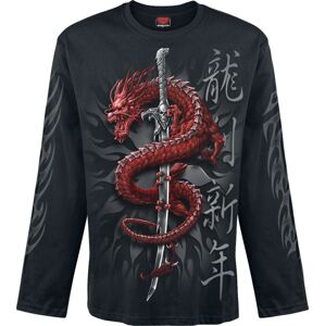 Spiral Tričko s dlouhými rukávy Oriental Dragon Tričko s dlouhým rukávem černá