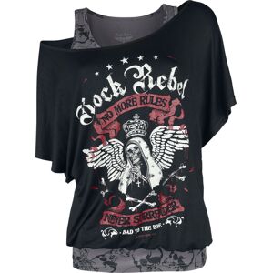 Rock Rebel by EMP Tričko s potiskem s lebkou Dámské tričko černá