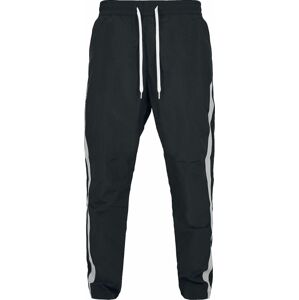 Urban Classics Nylonové kalhoty s proužkem na boku Kalhoty cerná/šedá