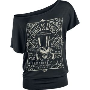 Guns N' Roses Paradise City Label Dámské tričko černá
