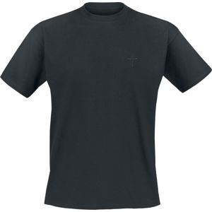 Gothicana by EMP Černé tričko s výšivkou na hrudníku tricko černá