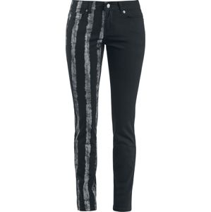 Forplay Strečové kalhoty s proužky na jedné straně Dámské džíny černá