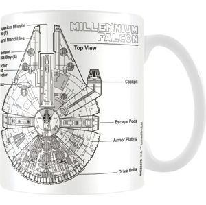 Star Wars Millennium Falcon Sketch Hrnek bílá