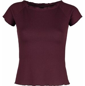 Black Premium by EMP Žebrované červené tričko Dámské tričko bordová