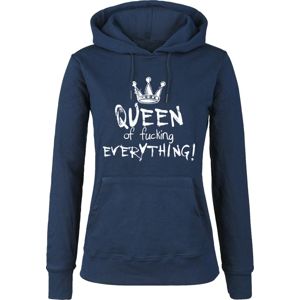 Queen Of Fucking Everything Dámská mikina s kapucí tmavě modrá