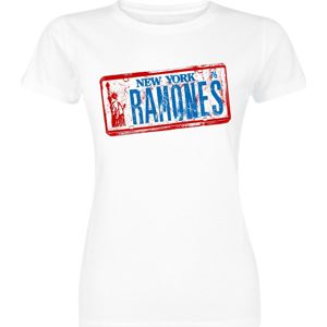 Ramones New York Plate dívcí tricko bílá