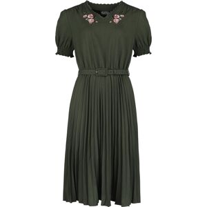 Voodoo Vixen Šaty Vintage Emb se skládanou sukní a květovým potiskem Šaty zelená