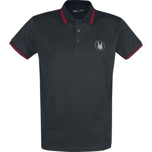 EMP Premium Collection Schwarzes Poloshirt mit Stickerei und roten Details Tričko černá