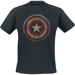 Captain America Wooden Shield Tričko černá