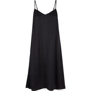 Urban Classics Ladies Viscose Satin Slip Dress Šaty černá